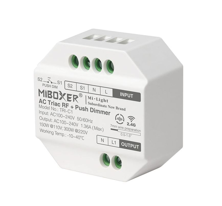 LED Solution Mi-Light MiBoxer RF Triakový stmívač pro LED svítidla 230V TRI-C1