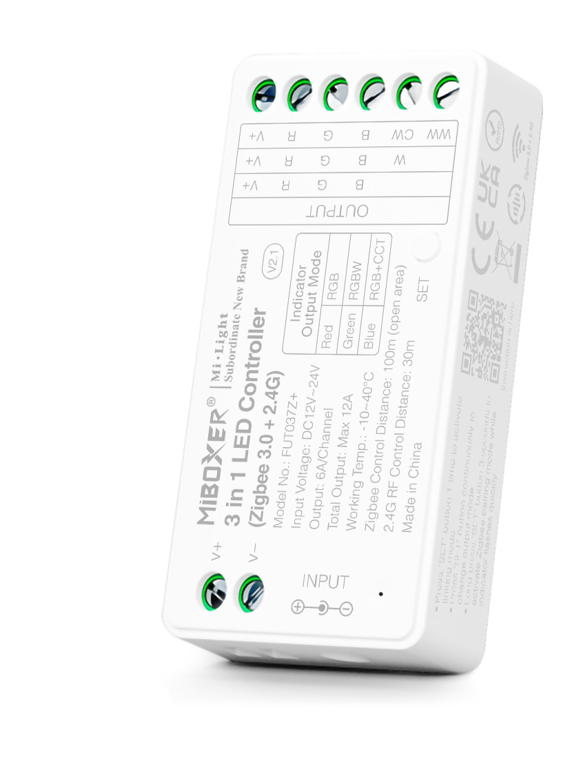 LED Solution Mi-Light MiBoxer SMART ZIGBEE+RF Přijímač 3v1 pro RGB, RGBW, RGB+CCT LED pásky FUT037ZPLUS