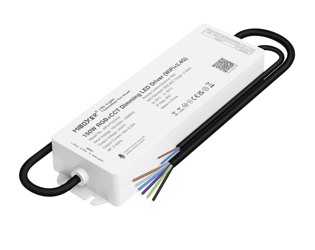 LED Solution Mi-Light MiBoxer WIFI+RF Napájecí zdroj s integrovanou řídící jednotkou 24V 150W pro RGB a CCT LED pásky WP5-P150V24