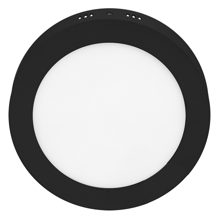 T-LED Černý přisazený LED panel kulatý 170mm 12W Barva světla: Teplá bílá 102173