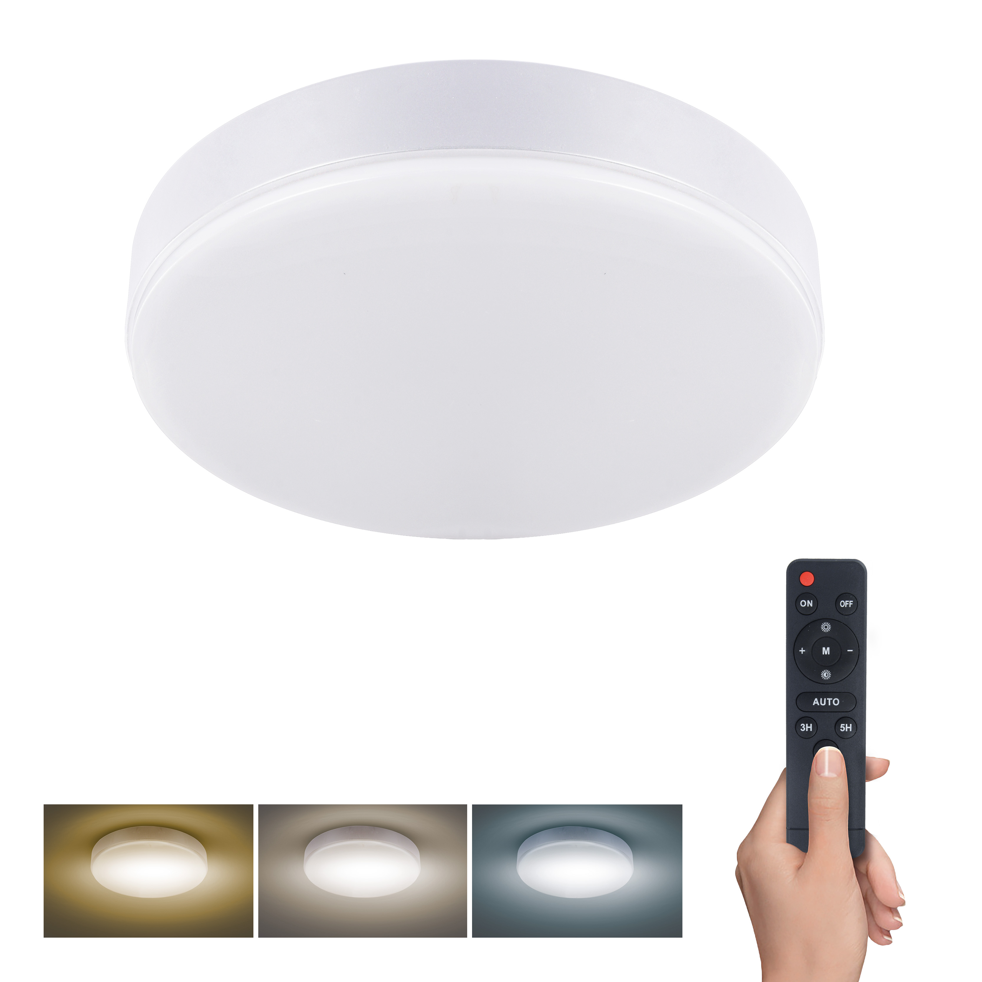 Solight LED stropní svítidlo kulaté 36W CCT s dálkový ovladačem WO798