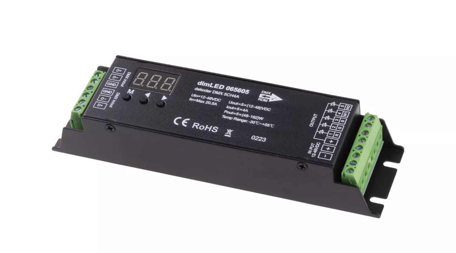 T-LED DimLED DMX dekodér pro LED pásky, 5-kanálový 065605