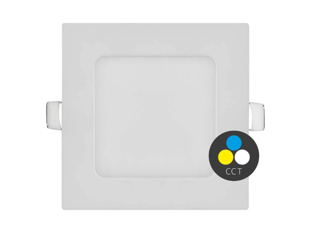 T-LED Bílý vestavný LED panel hranatý 120 x 120mm 6W 24V CCT 102204