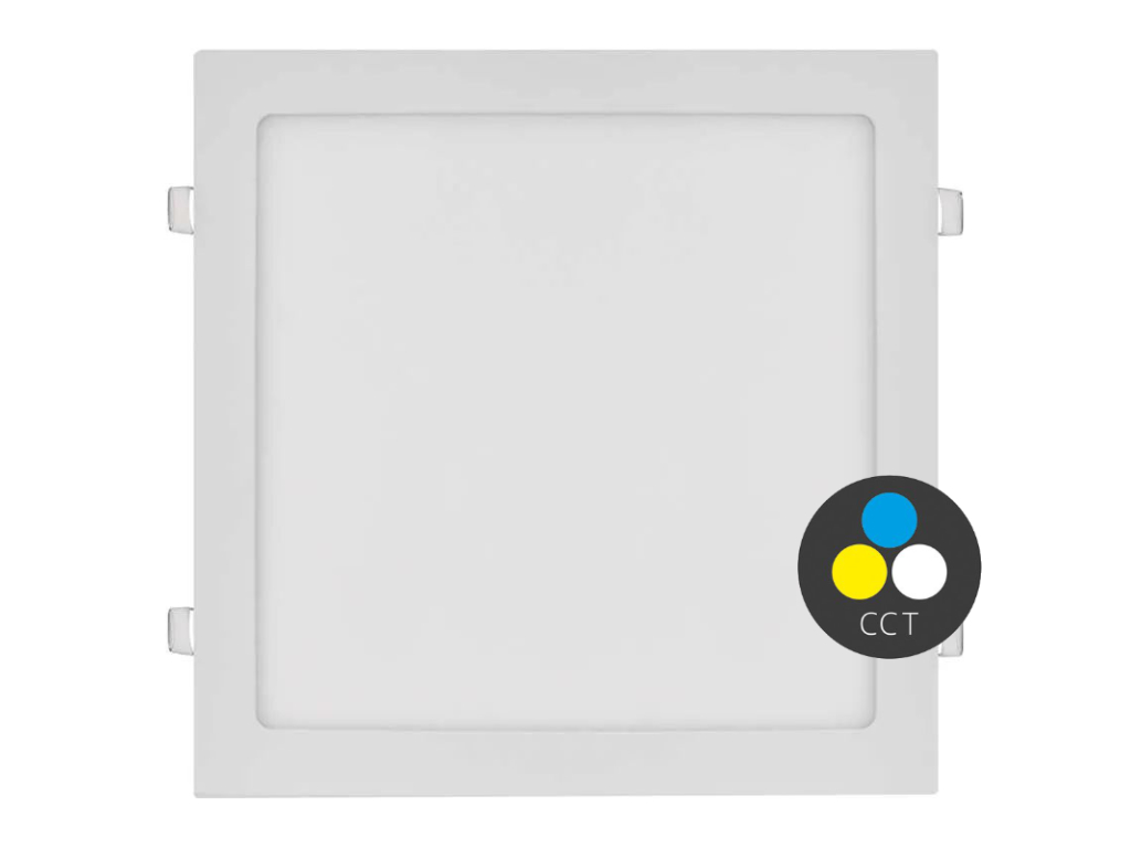 T-LED Bílý vestavný LED panel hranatý 300 x 300mm 24W 24V CCT 102207