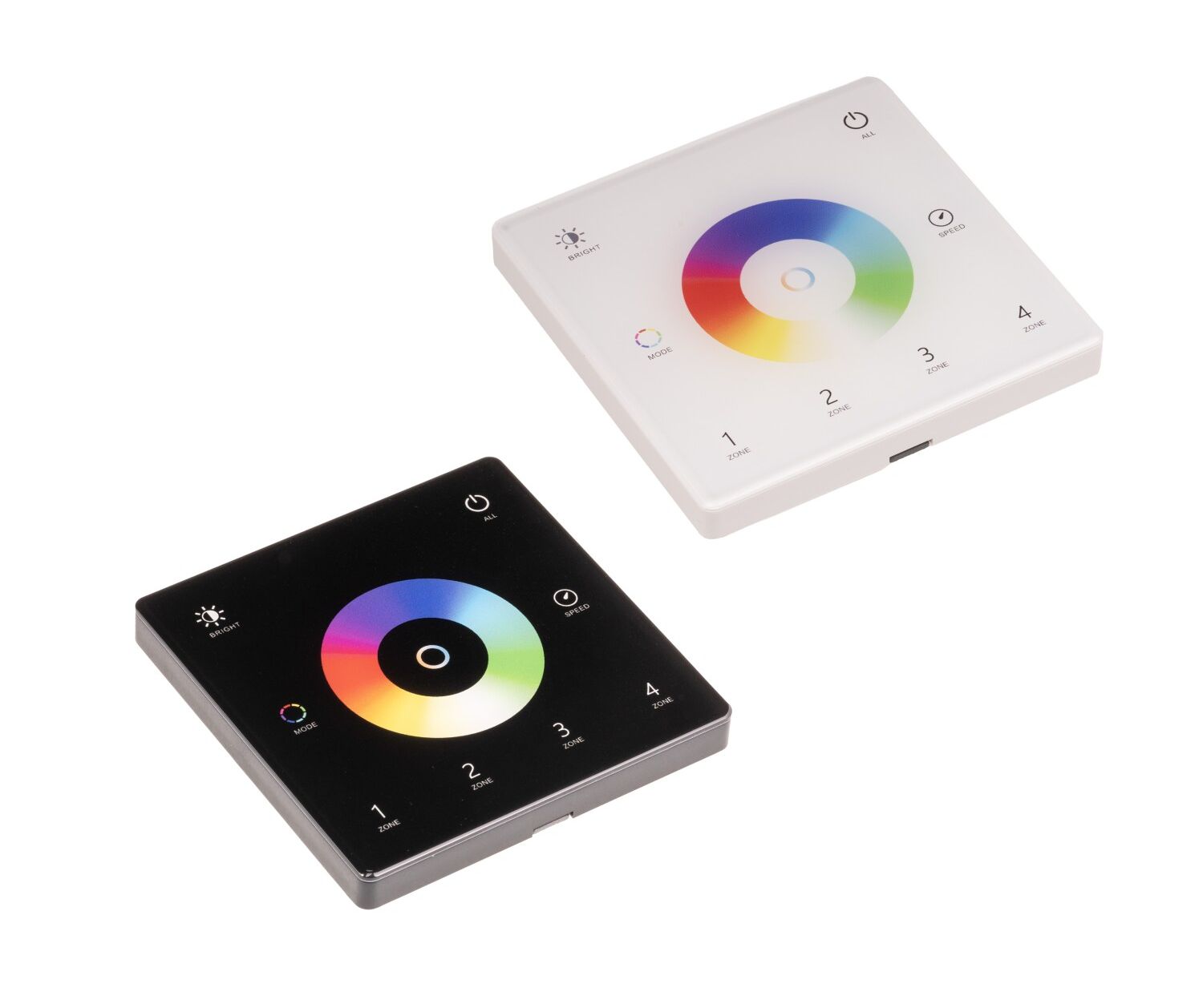 T-LED DimLED bezdrátový nástěnný ovladač SLIM univerzální 4-kanálový Vyberte barvu: Černá 069315
