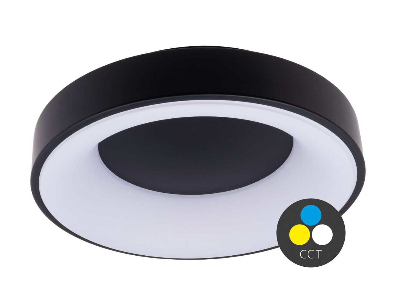 T-LED Černé LED stropní svítidlo kulaté 380mm 32W CCT 105530