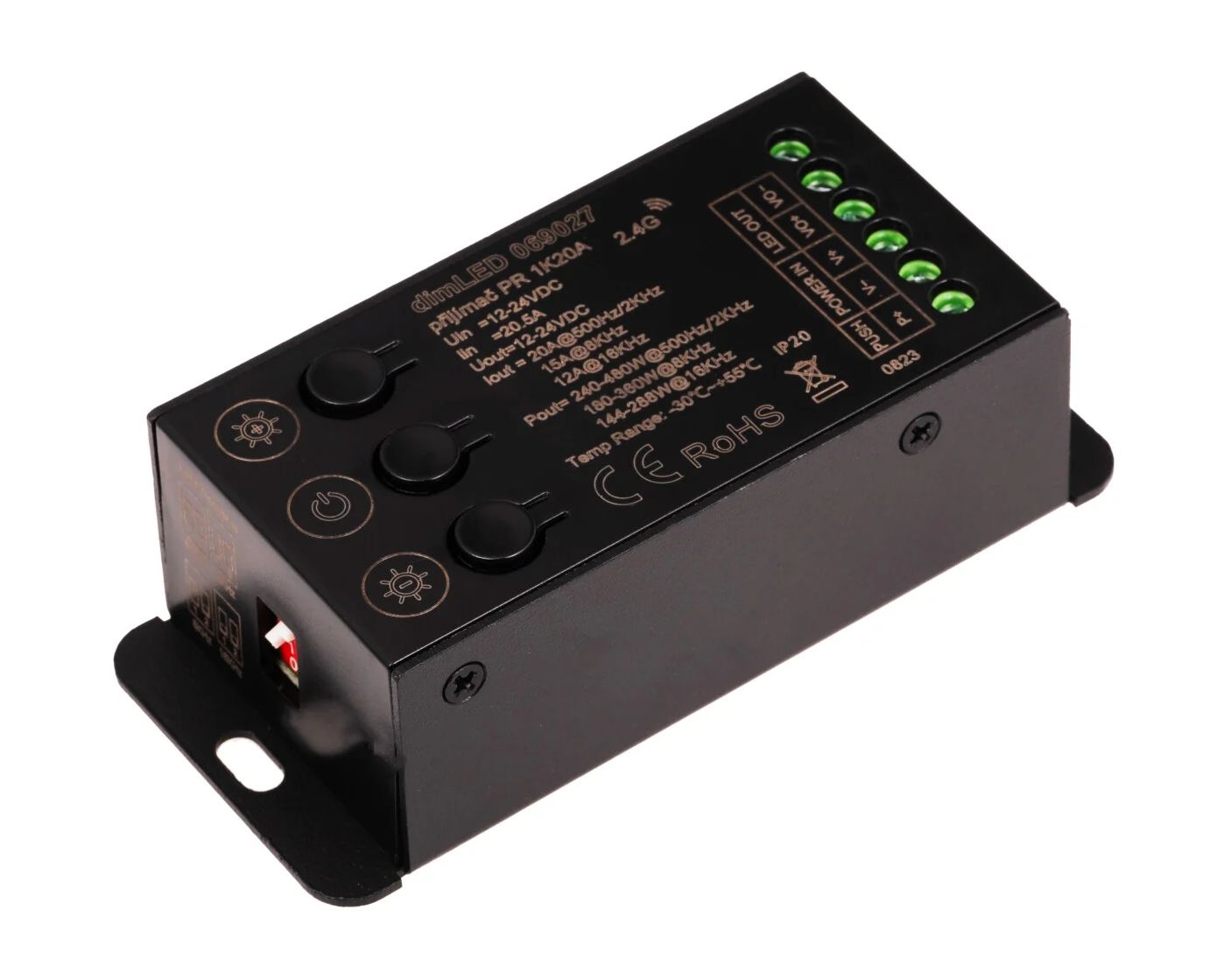 T-LED DimLED přijímač a stmívač pro jednobarevné LED pásky, 4 PWM frekvence 069027