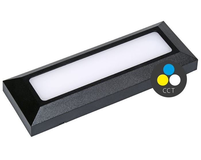 Ecolite Černé tenké fasádní LED svítidlo obdelníkové 6W IP65 CCT ZSE5-CR