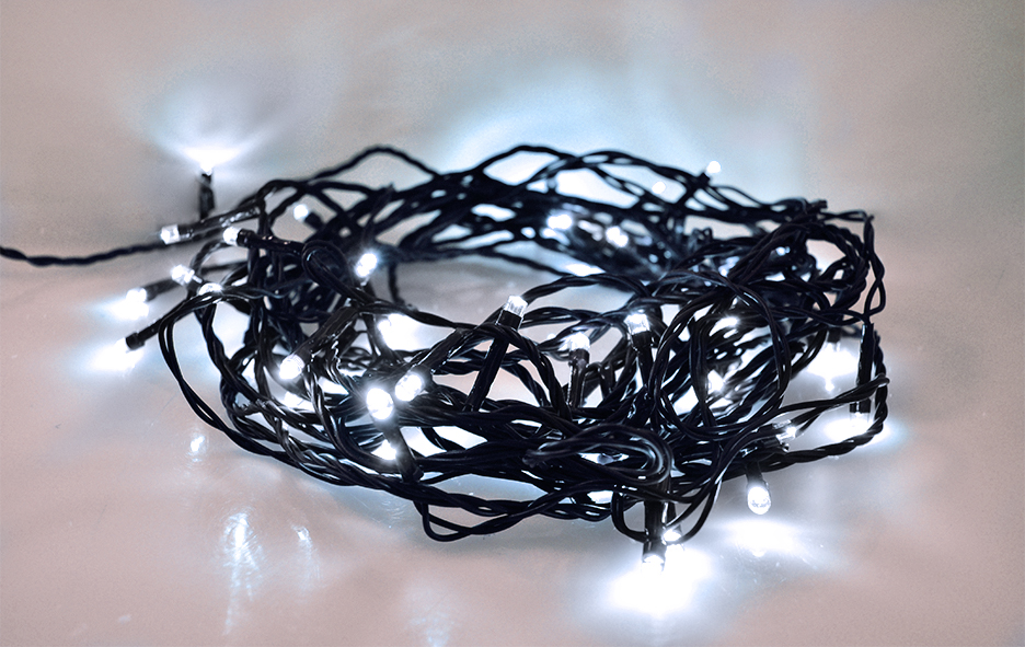 Solight LED vánoční řetěz 10m, venkovní i vnitřní, časovač, 3x AA, studená bílá 1V57-W