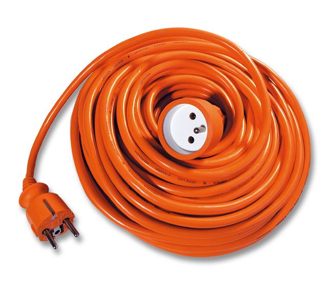 Ecolite Oranžový prodlužovací kabel - spojka, 25m, 1 zásuvka, 230V, 3 x 1.5mm2 FX1-25 3-1-5