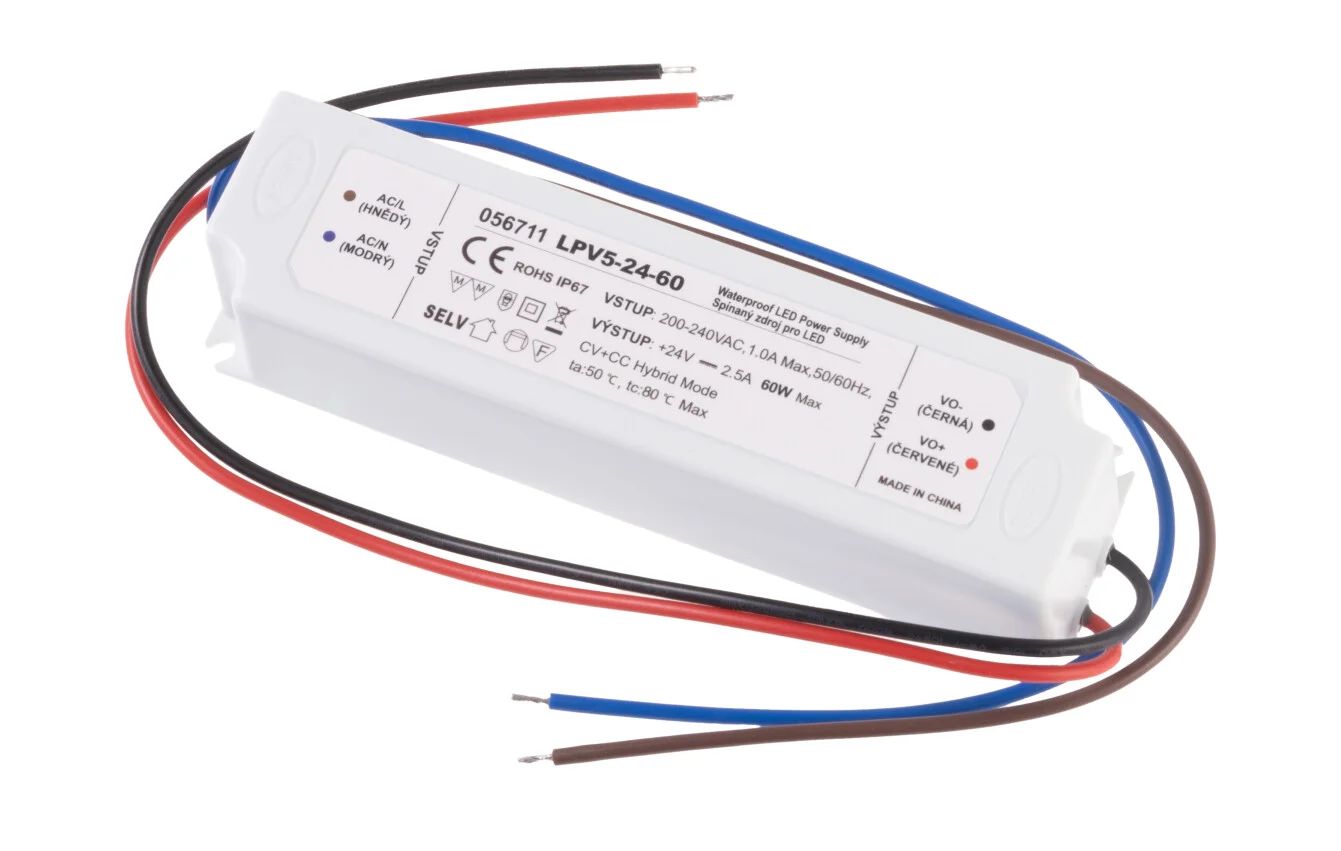 T-LED LED zdroj (trafo) hybrid CV+CC 24V 60W IP67 056711