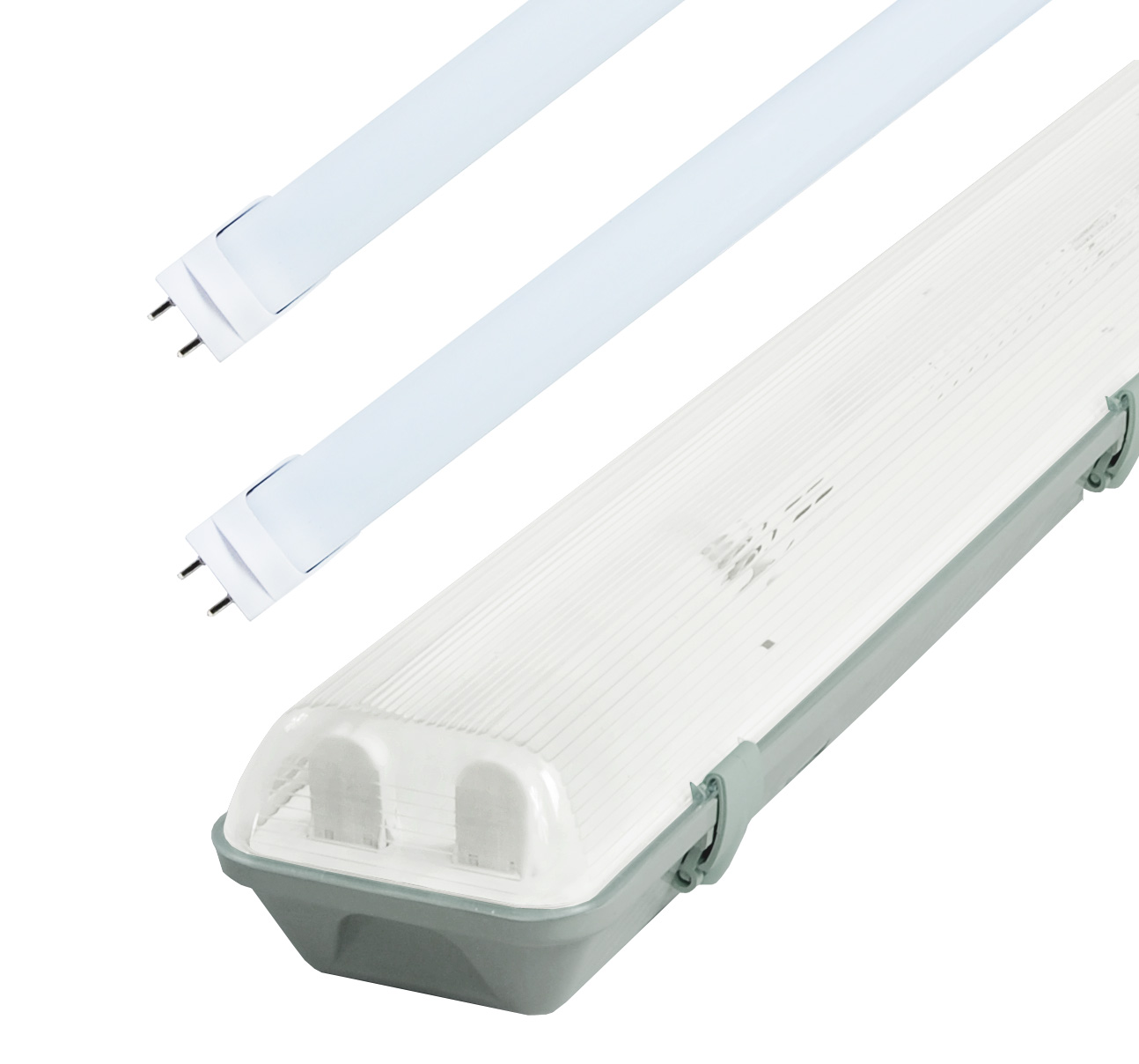 LED Solution Zářivkové těleso 120cm IP65 + 2x LED trubice 18W Premium Barva světla: Teplá bílá TL3902A-2X36/B1_ZAR120CM18W-TB