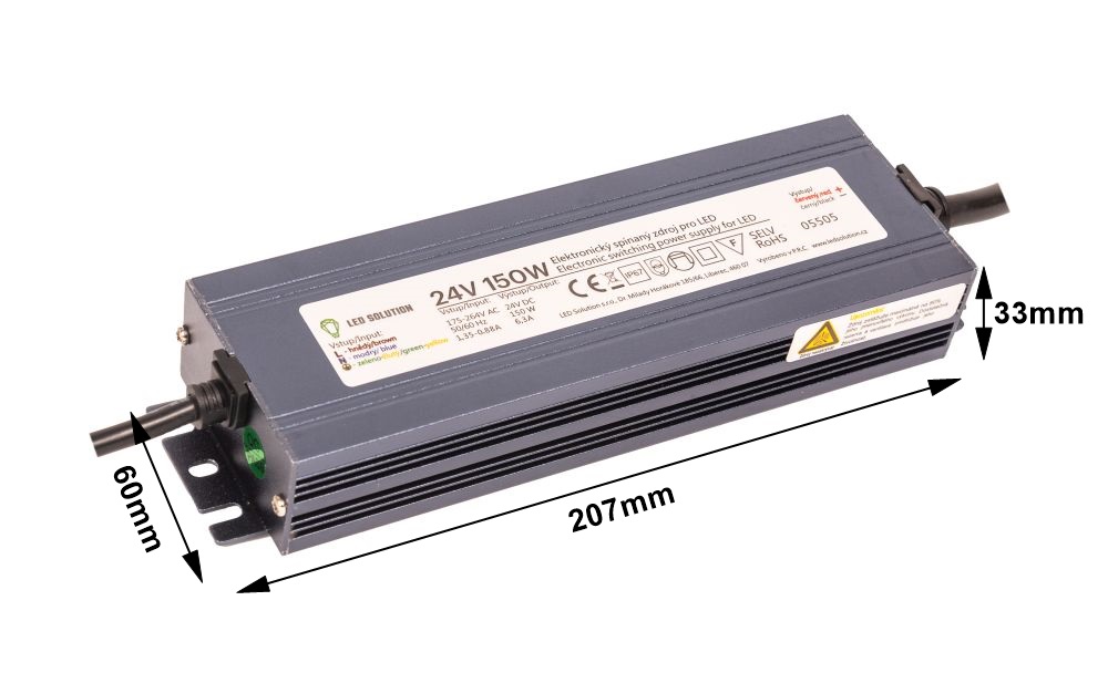 LED Solution LED zdroj (trafo) 24V 150W IP67 05505