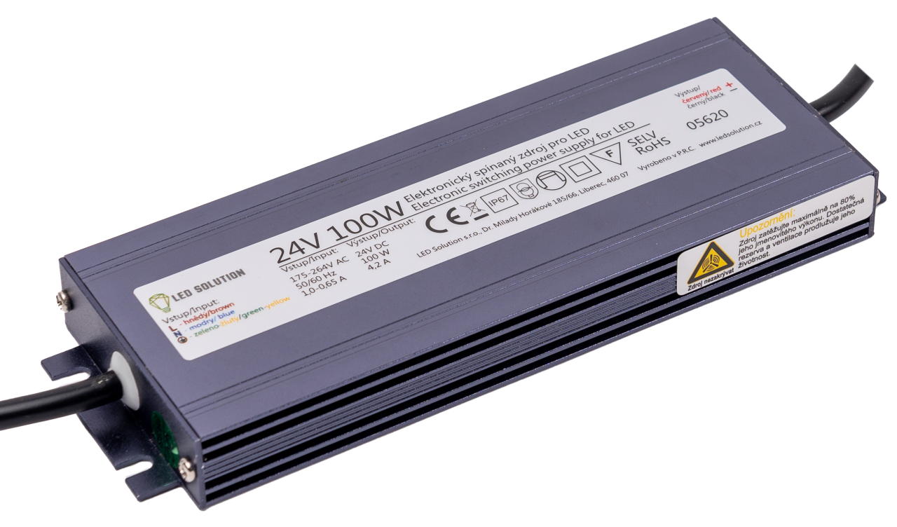 LED Solution LED zdroj (trafo) 24V 100W IP67 SLIM 05620