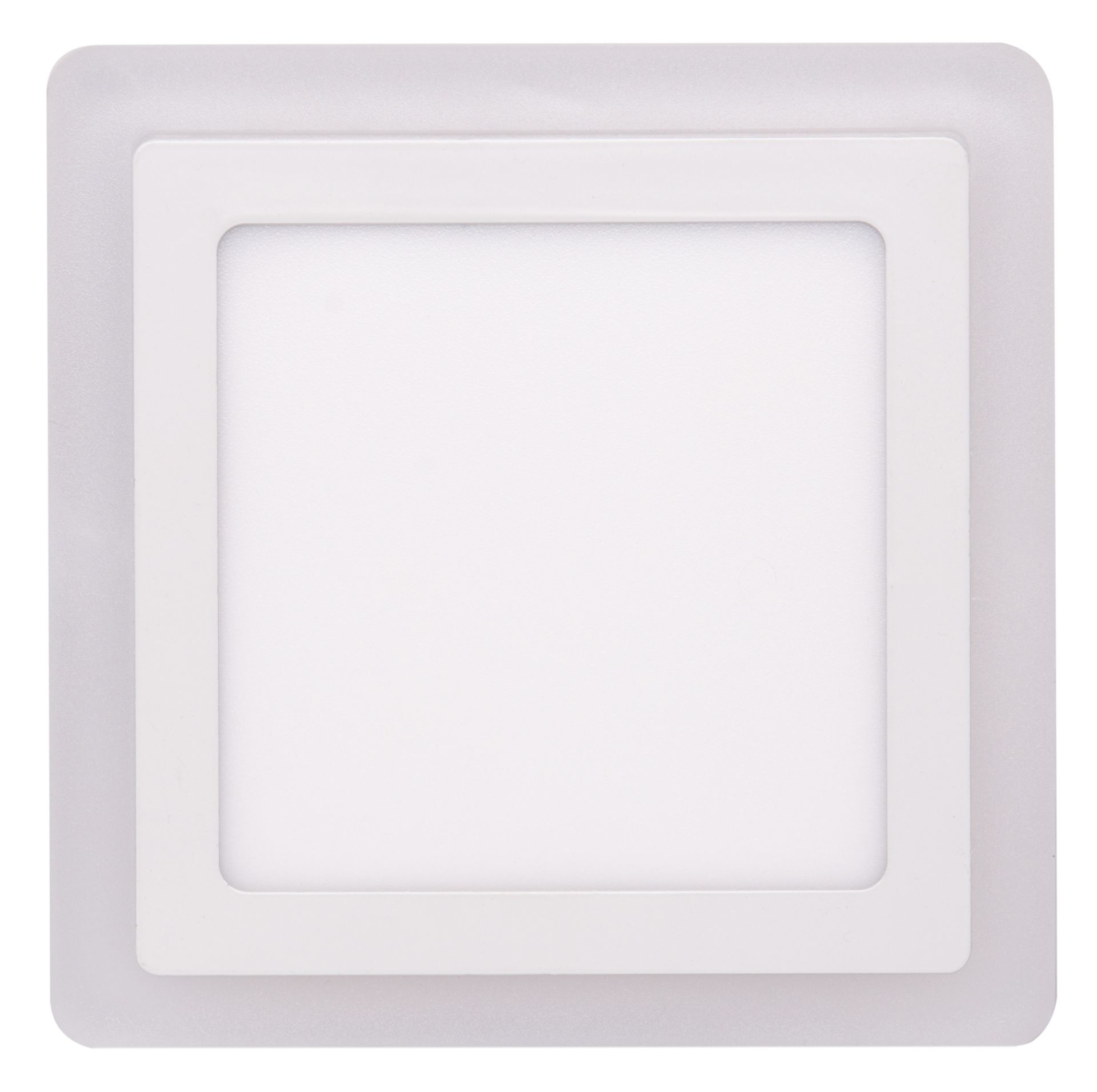 Ecolite Bílý vestavný LED panel hranatý 195 x 195mm 12W+4W podsvícený LED-DUO-S12W