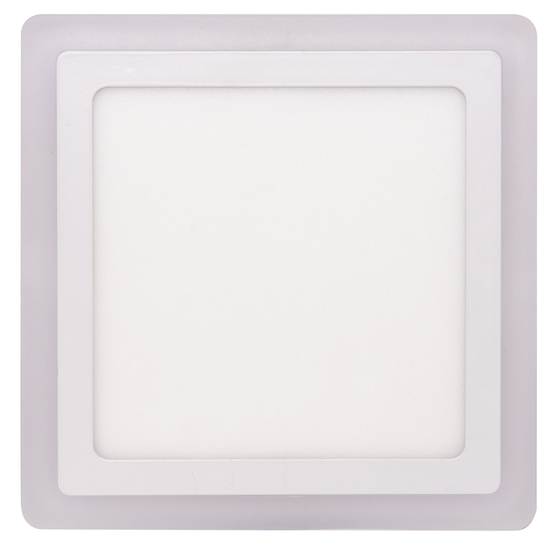 Ecolite Bílý vestavný LED panel hranatý 245 x 245mm 18W+6W podsvícený LED-DUO-S18W