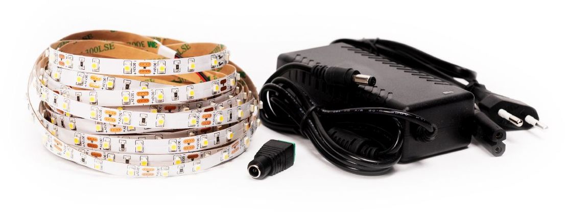LED Solution LED pásek 4,8W/m 12V bez krytí IP20 5 metrů + adaptér 36W Barva světla: Extra teplá bílá 071032