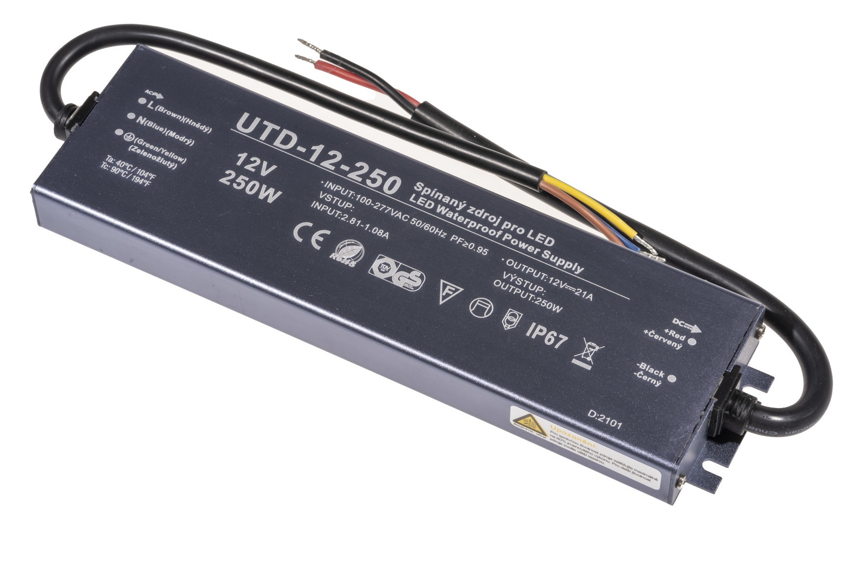 T-LED LED zdroj (trafo) 12V 250W IP67 Premium