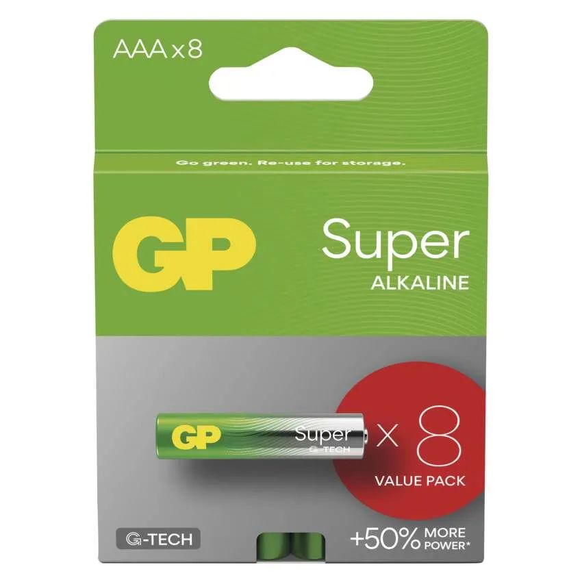 EMOS Alkalická baterie GP Super AAA (LR03), 8ks B01118