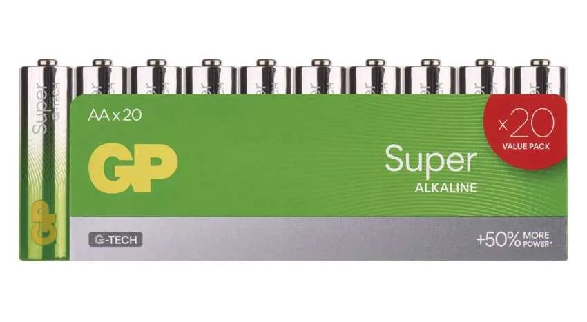 EMOS Alkalická baterie GP Super AA (LR6), 20ks B0120L