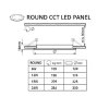 Černý vestavný LED panel kulatý 120mm 6W 24V CCT