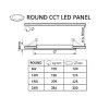 Černý vestavný LED panel kulatý 174mm 12W 24V CCT