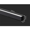 Černé lineární závěsné LED svítidlo 40W CCT Premium