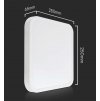 Bílé přisazené LED svítidlo čtvercové 250x250mm 18W IP44