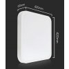Bílé přisazené LED svítidlo čtvercové 420x420mm 48W IP44