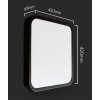 Černé přisazené LED svítidlo čtvercové 420x420mm 48W IP44
