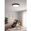 Černé přisazené LED svítidlo Plano kulaté 420mm 36W IP44 s pohybovým MW čidlem a DO