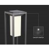 Šedé LED zahradní solární svítidlo s pohybovým čidlem 2W IP65 50cm