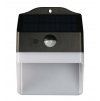 Černo-bílé LED nástěnné solární svítidlo s pohybovým čidlem 2W IP65