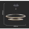 Šedé závěsné LED svítidlo kulaté designové 60cm 65W