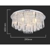 Chromové křišťálové stropní svítidlo 29cm pro žárovku 9x E14