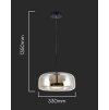 Černé závěsné LED svítidlo s jantarovým stínidlem 33cm 6W