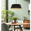 Černé závěsné LED svítidlo Umbria s dřevěným dekorem 24W