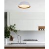 Bílé LED stropní svítidlo Calabria s dřevěným dekorem kulaté 24W