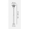 Pozinkovaná zahradní lampa Vejers 2m pro žárovku E27 200cm