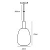 Závěsný lustr z kouřového skla Alton pro žárovku E27 ø23cm