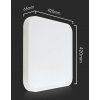 Bílé přisazené LED svítidlo čtvercové 420x420mm 48W IP44 Premium