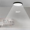 Černé přisazené LED svítidlo kulaté 350mm 36W IP44 Premium