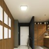 Černé přisazené LED svítidlo čtvercové 295x295mm 18W IP44 Premium s pohybovým MW čidlem a DO
