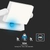 Bílé fasádní LED svítidlo náklopné s pohybovým čidlem 17W IP65