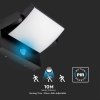 Černé fasádní LED svítidlo náklopné s pohybovým čidlem 17W IP65