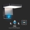 Černé fasádní LED svítidlo čtvercové s pohybovým čidlem 17W IP65