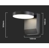Černé fasádní LED svítidlo kulaté 17W IP65