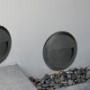 Černé LED schodišťové svítidlo kulaté 2W IP65