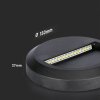 Černé LED schodišťové svítidlo kulaté 2W IP65
