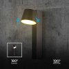 Černé nástěnné LED svítidlo kuželové s USB portem 8W